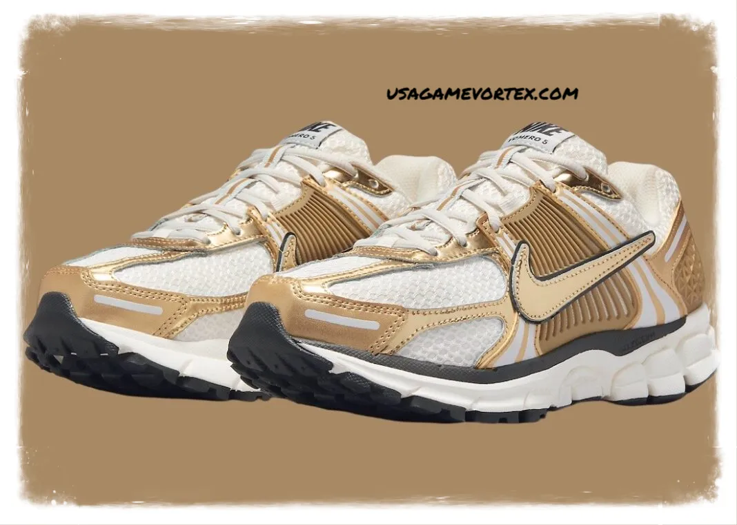 Gold Nike Vomero 5